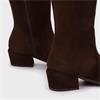Wonders Fei Low Heel Long Boot - Brown Suede